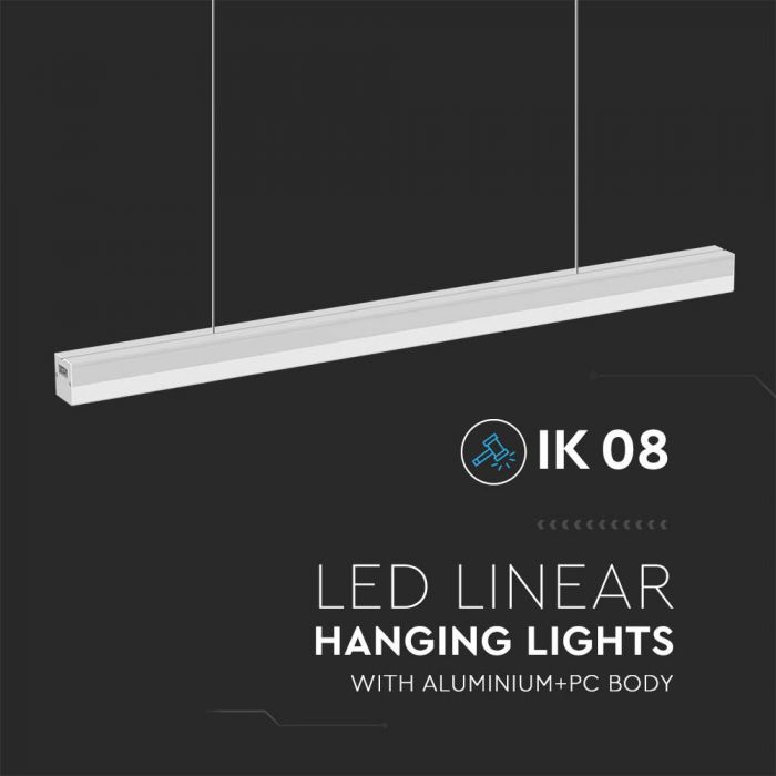 LED LINEAR LIGHT 40W CW 4300lm 120° 1200x50x55mm WHITE IK8