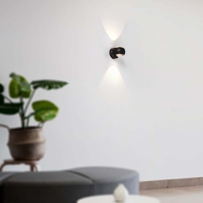 LED WALL LAMP LIGHT 10W WW 950lm 60° 135x100mm BLACK