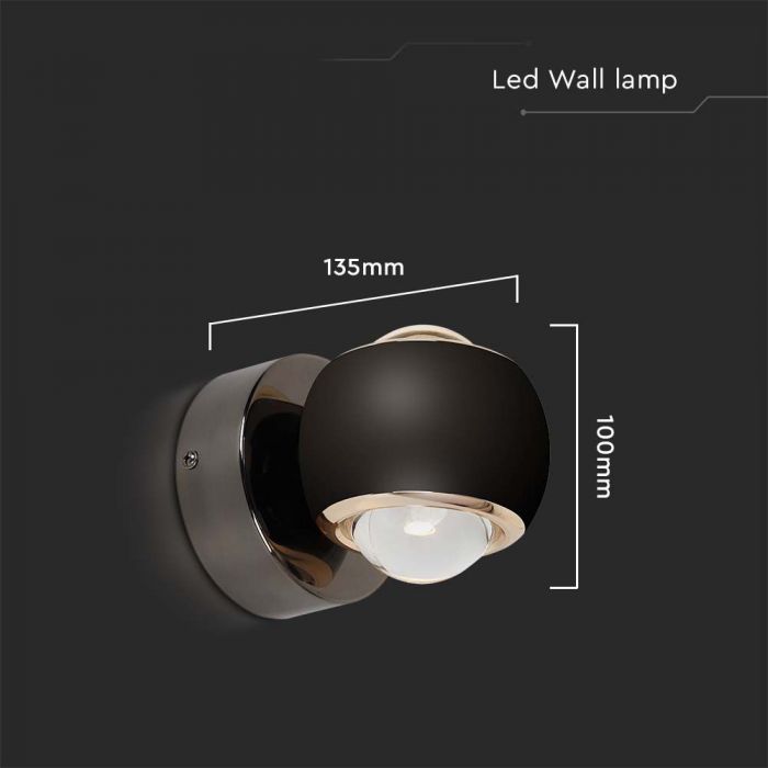 LED WALL LAMP LIGHT 10W WW 950lm 60° 135x100mm BLACK