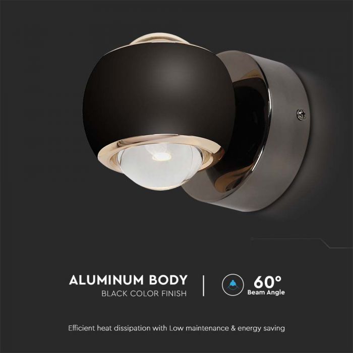 LED WALL LAMP LIGHT 10W WW 950lm 60° 135x100mm BLACK