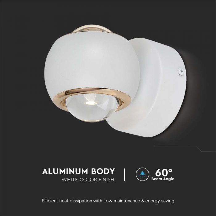 LED WALL LAMP LIGHT 10W WW 950lm 60° 135x100mm WHITE