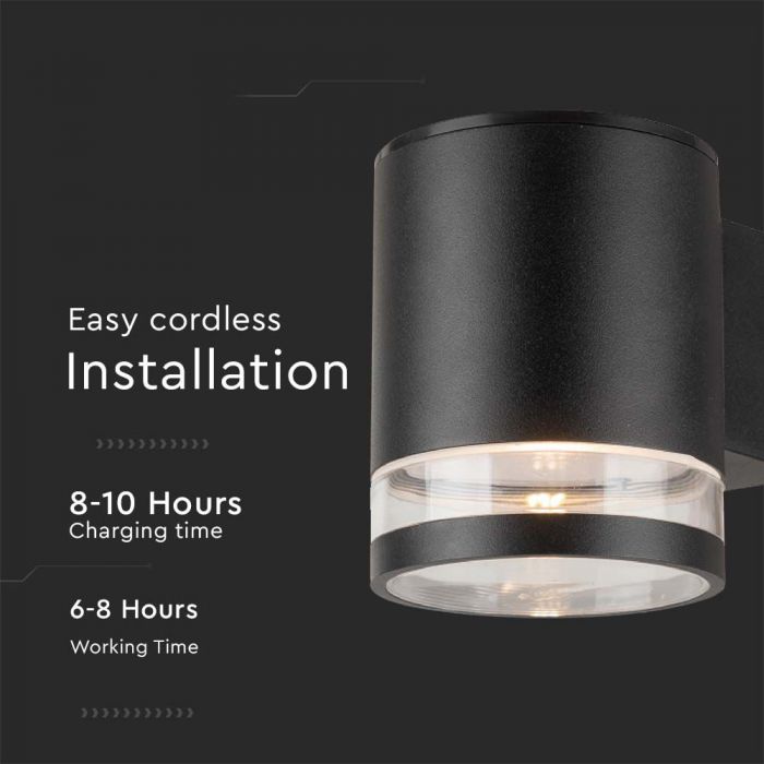 LED SOLAR WALL LAMP 0.55W WW 70Lm 121x90x112.5mm BLACK IP54