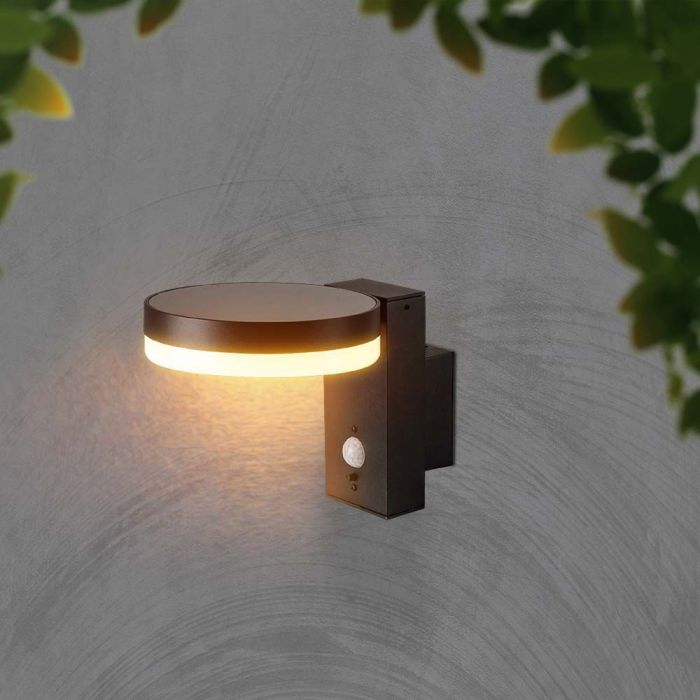 LED SOLAR WALL LAMP SMD WITH PIR SENSOR 2.5W WW 220lm RD BLACK IP54