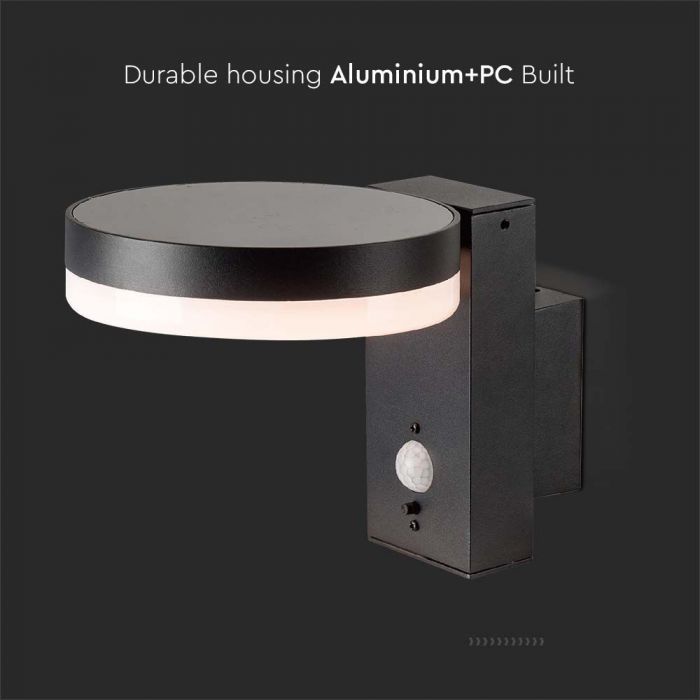 LED SOLAR WALL LAMP SMD WITH PIR SENSOR 2.5W WW 220lm RD BLACK IP54
