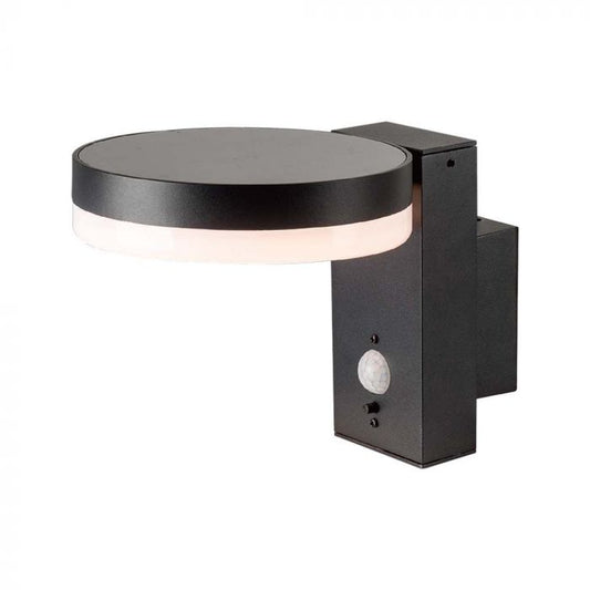 LED SOLAR WALL LAMP SMD WITH PIR SENSOR 2.5W WW 220lm RD BLACK IP54