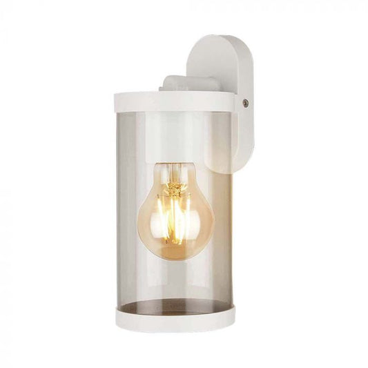 LED WALL LAMP E27 93x116x234mm CLEAR PC MATT WHITE