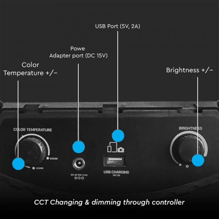 LED RING LIGHT 18INCH WITH 3 PHONE HOLDER AND REMOTE 55W 3IN1 6000lm 540x440x70mm