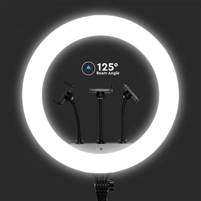 LED RING LIGHT 18INCH WITH 3 PHONE HOLDER AND REMOTE 55W 3IN1 6000lm 540x440x70mm