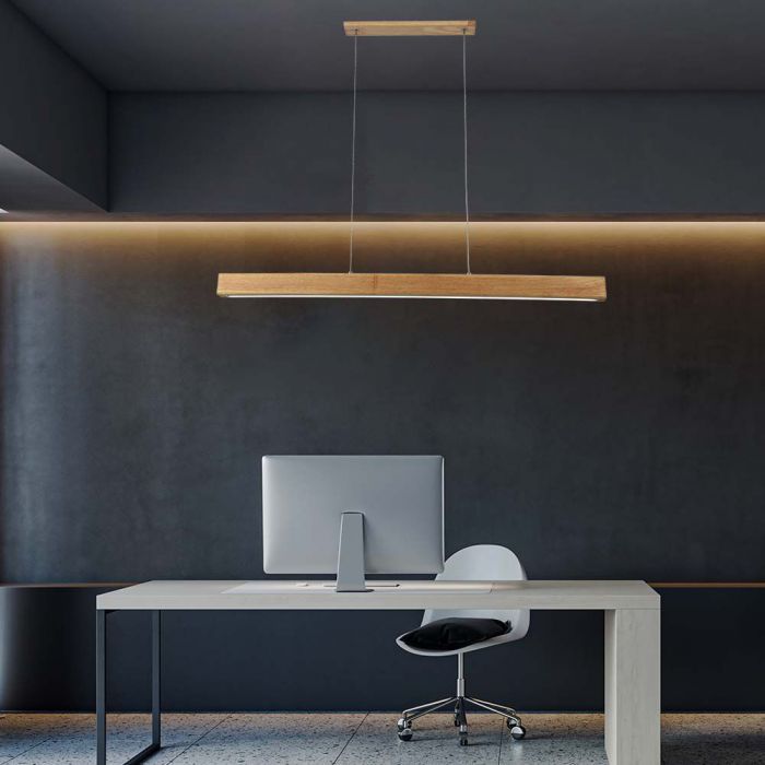 LED PENDANT LIGHT 12W 1440lm WW 800x1110mm WOOD