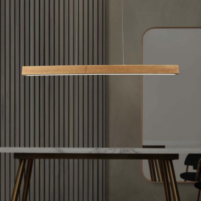 LED PENDANT LIGHT 12W 1440lm WW 800x1110mm WOOD