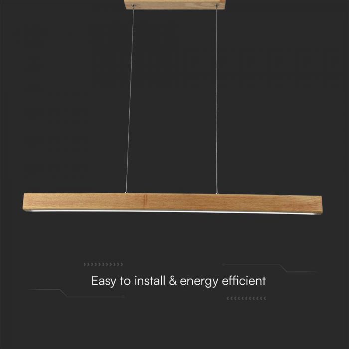 LED PENDANT LIGHT 12W 1440lm WW 800x1110mm WOOD