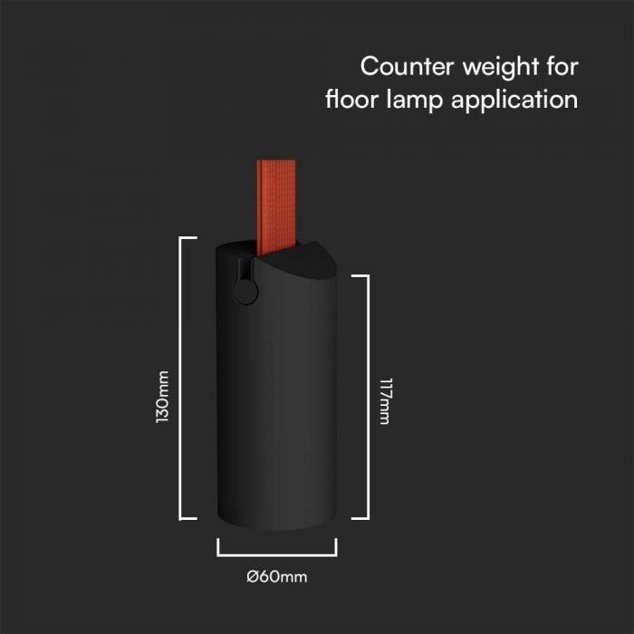 COUNTER WEIGHT FOR FLOOR LAMP APPLICATION D60xH117/H130MM SANDY BLACK