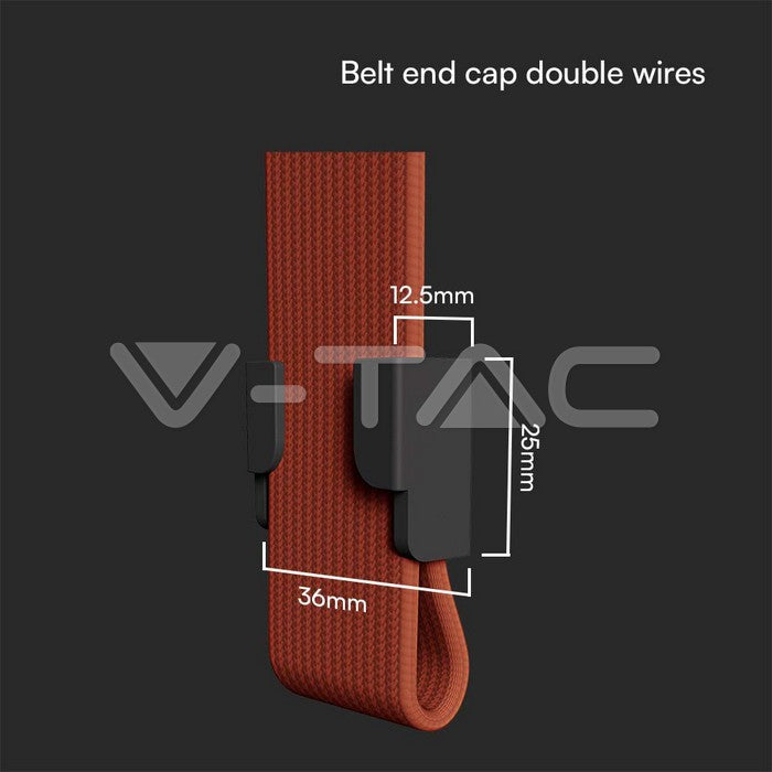 BELT END CAP DOUBLE WIRES BLACK 36x25x12.5mm