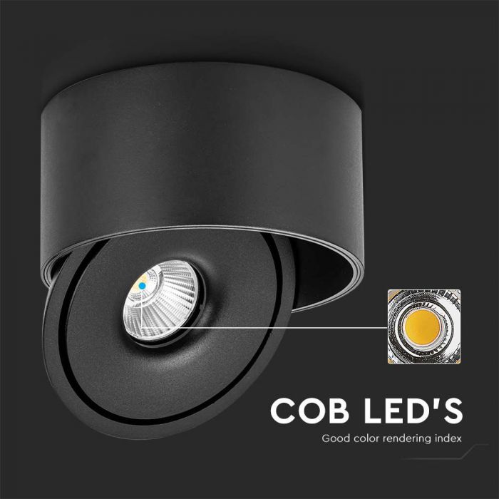 LED SURFACE COB DOWNLIGHT 20W 3IN1 1408lm 25° 148x75mm BLACK