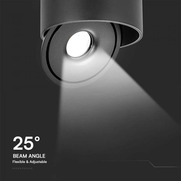 LED SURFACE COB DOWNLIGHT 20W 3IN1 1408lm 25° 148x75mm BLACK