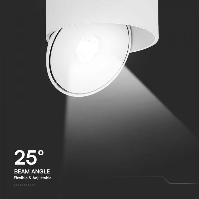 LED SURFACE COB DOWNLIGHT 28W 3IN1 2500lm 25° 178x87mm WHITE
