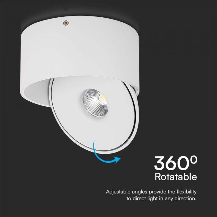 LED SURFACE COB DOWNLIGHT 28W 3IN1 2500lm 25° 178x87mm WHITE