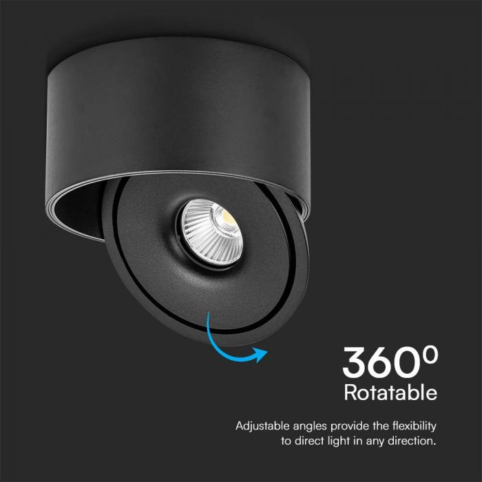 LED SURFACE COB DOWNLIGHT 28W 3IN1 2500lm 25° 178x87mm BLACK