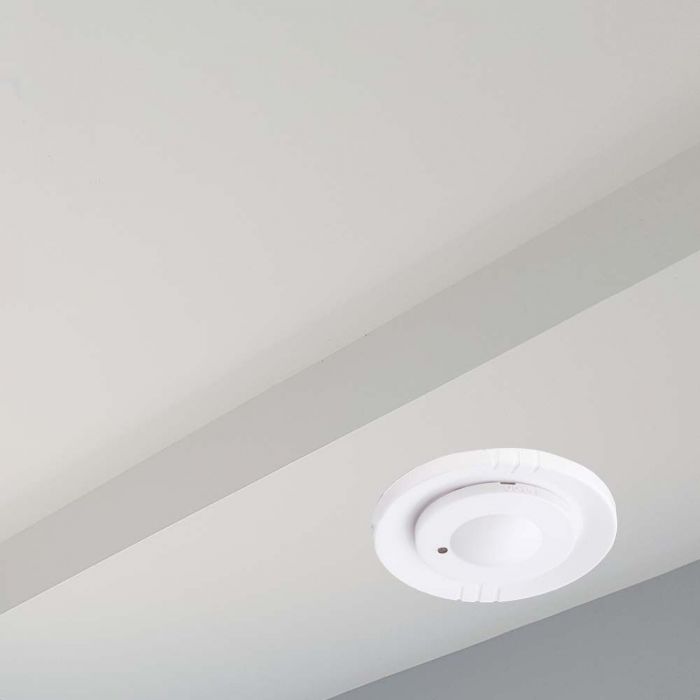 LED RECESSED MICROWAVE MOTION SENSOR 360'D 2-16m 1200W Max 80x66.6mm WHITE IP20