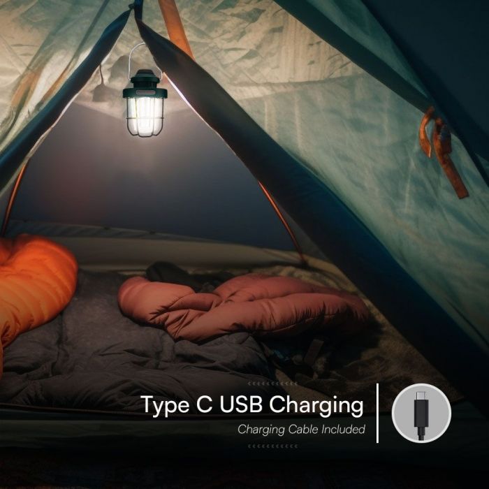 LED FLAME WORK CAMPING RECHARGEABLE LIGHT DIMMABLE  5W 230lm WW+CW 147x100x207mm GREEN IP44