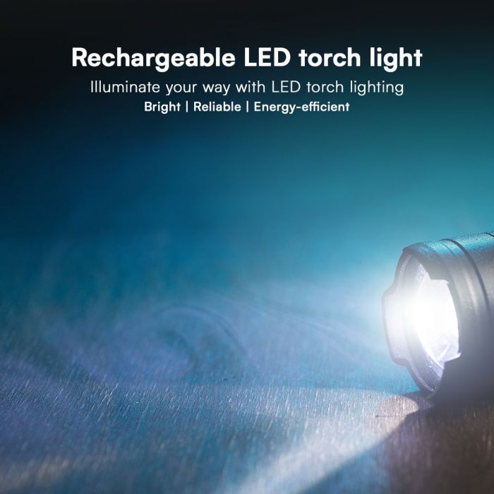LED RECHARGEABLE TORCH LIGHT 10W 1000lm 35x175x195mm BLACK IP54