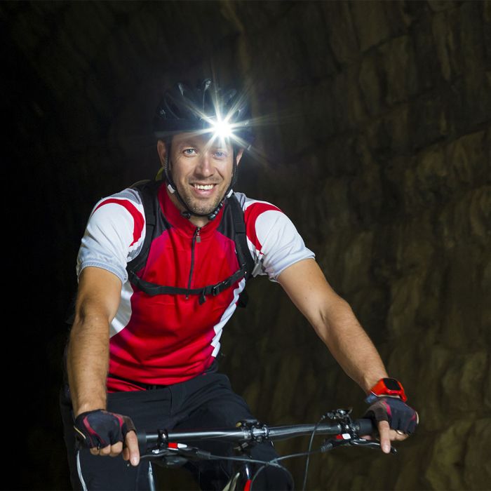 LED RECHARGEABLE HEAD LIGHT WITH BELT RGB 68x31x45mm IP43