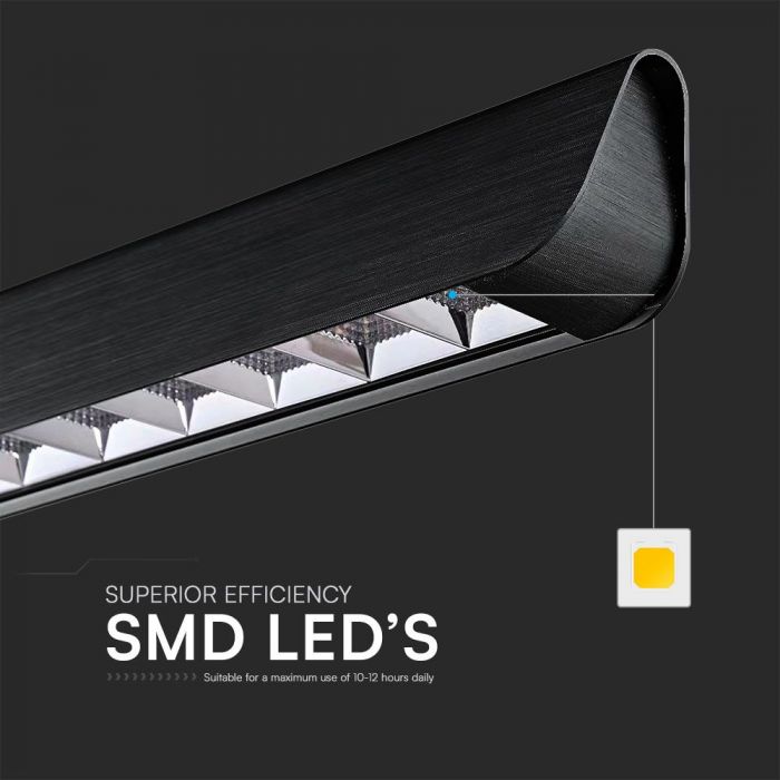 LED LINEAR HANGING LIGHT 36W 3IN1 2880lm 1227x50x60mm BLACK