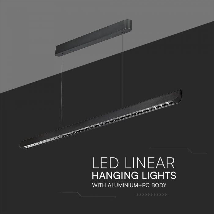 LED LINEAR HANGING LIGHT 36W 3IN1 2880lm 1227x50x60mm BLACK