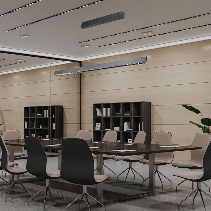 LED LINEAR HANGING LIGHT 36W 3IN1 2880lm 1227x50x60mm MATT GREY