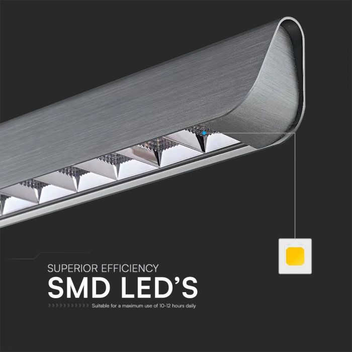LED LINEAR HANGING LIGHT 36W 3IN1 2880lm 1227x50x60mm MATT GREY