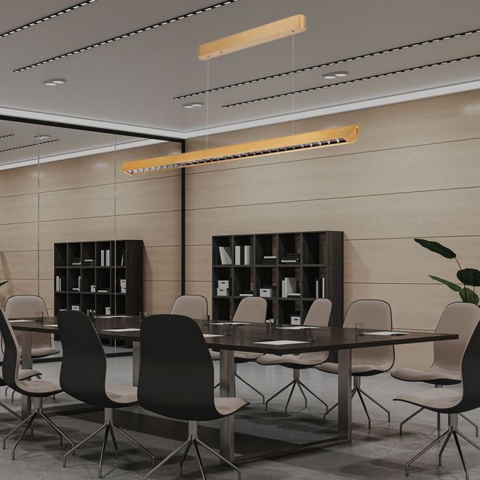LED LINEAR HANGING LIGHT 36W 3IN1 2880lm 1227x50x60mm MATT GOLD