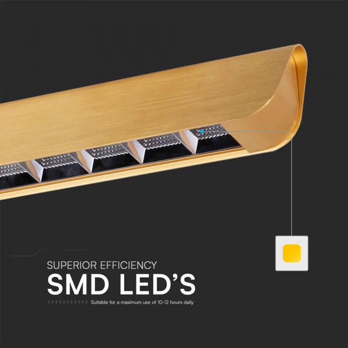 LED LINEAR HANGING LIGHT 36W 3IN1 2880lm 1227x50x60mm MATT GOLD