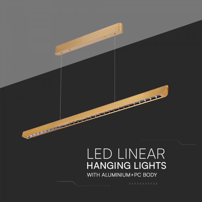 LED LINEAR HANGING LIGHT 36W 3IN1 2880lm 1227x50x60mm MATT GOLD