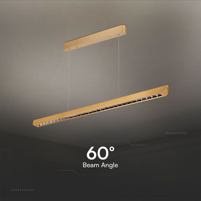 LED LINEAR HANGING LIGHT 36W 3IN1 2880lm 1227x50x60mm MATT GOLD
