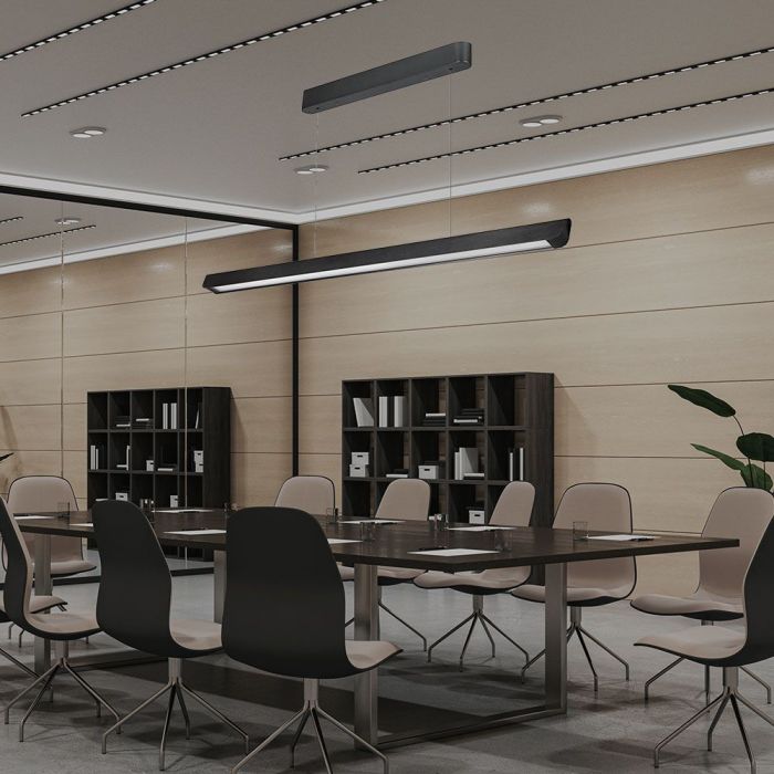 LED LINEAR HANGING LIGHT 36W 3IN1 2880lm 1227x50x60mm DIFF. PLATE TYPE BLACK