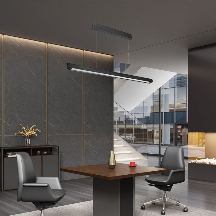 LED LINEAR HANGING LIGHT 36W 3IN1 2880lm 1227x50x60mm DIFF. PLATE TYPE BLACK