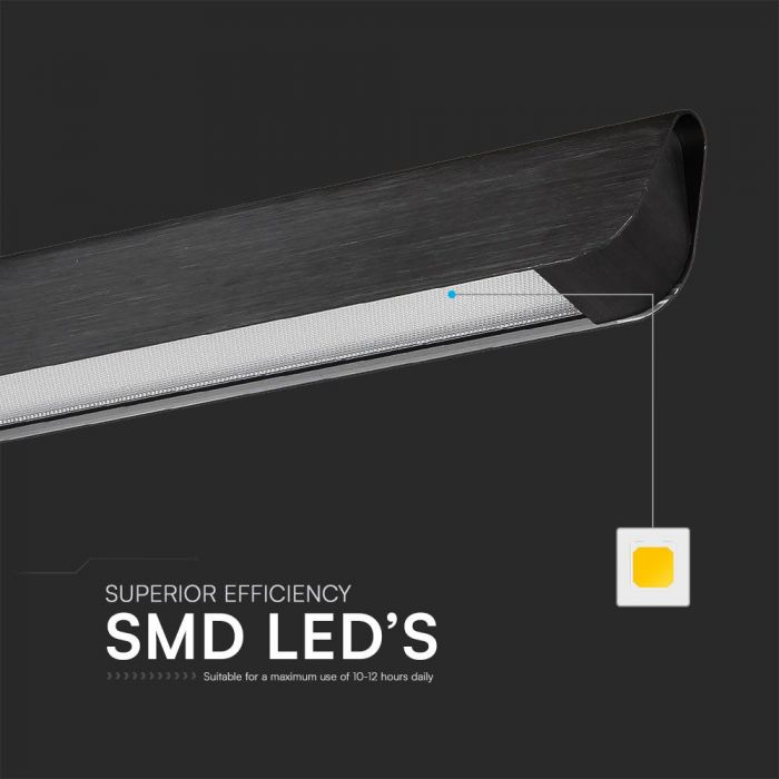 LED LINEAR HANGING LIGHT 36W 3IN1 2880lm 1227x50x60mm DIFF. PLATE TYPE BLACK
