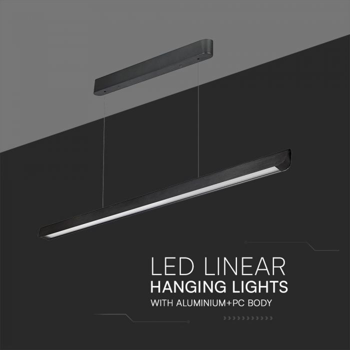 LED LINEAR HANGING LIGHT 36W 3IN1 2880lm 1227x50x60mm DIFF. PLATE TYPE BLACK