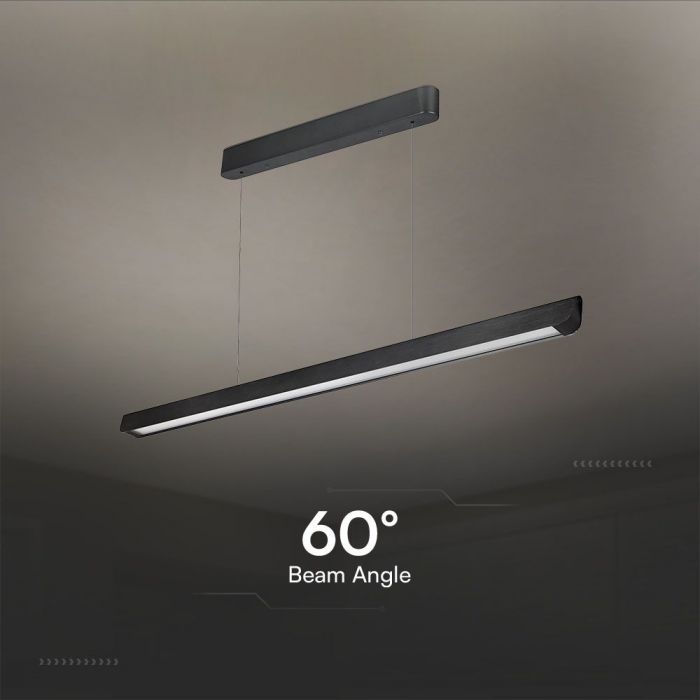 LED LINEAR HANGING LIGHT 36W 3IN1 2880lm 1227x50x60mm DIFF. PLATE TYPE BLACK