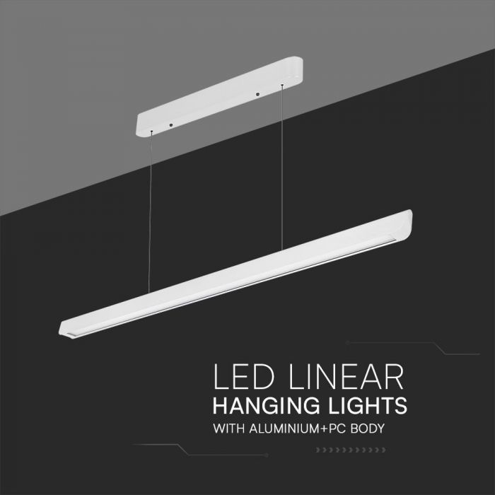 LED LINEAR HANGING LIGHT 36W 3IN1 2880lm 1227x50x60mm DIFF. PLATE TYPE WHITE