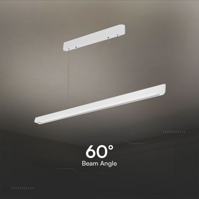 LED LINEAR HANGING LIGHT 36W 3IN1 2880lm 1227x50x60mm DIFF. PLATE TYPE WHITE