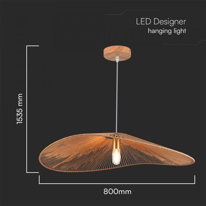 LED DESIGNER PENDANT LAMPHOLDER HEM ROPE E27 800x1535mm