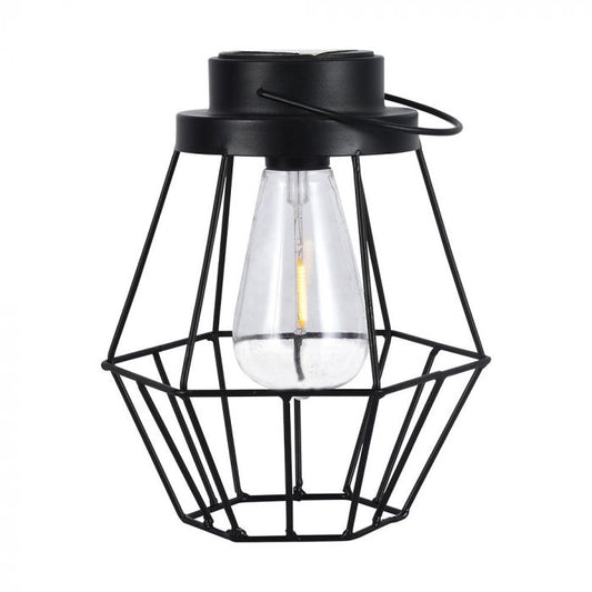 LED SOLAR GARDEN LIGHT WW 8lm  METAL BLACK BODY 180x210mm