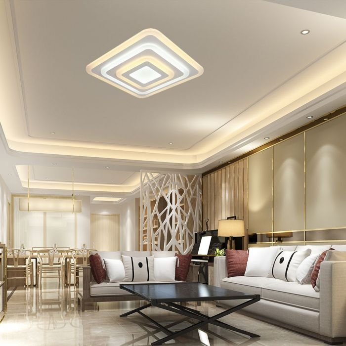 LED CEILING LIGHT 3 STEP DIMMABLE  77W 6700lm 3IN1 495x495x55mm WHITE