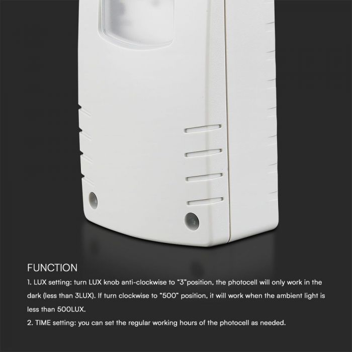 LED PHOTOCELL SENSOR WHITE IP65