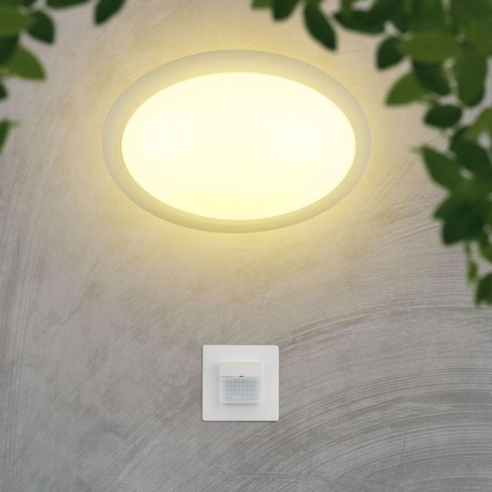 LED PIR SENSOR TWO WIRE LINE 120° DETECTION RANGE WHITE BODY