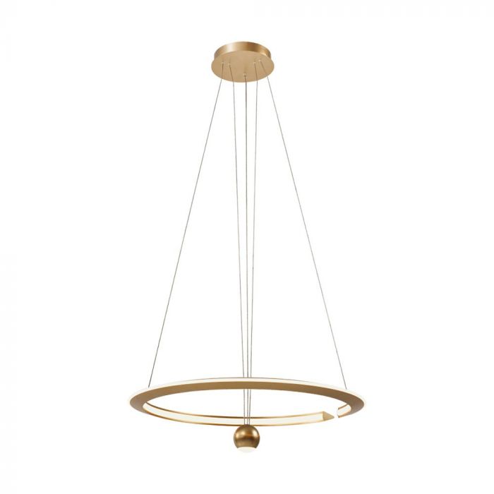 LED PENDANT LIGHT 45W WW 5500lm 120° 620x1200mm Brush Gold