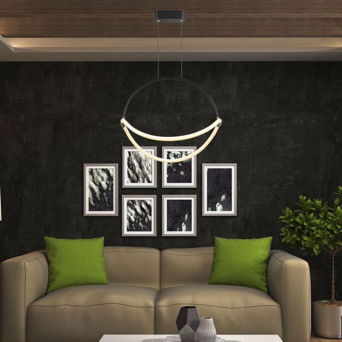 LED PENDANT LIGHT 16W WW 1920lm 120° 500x160x1700mm BLACK