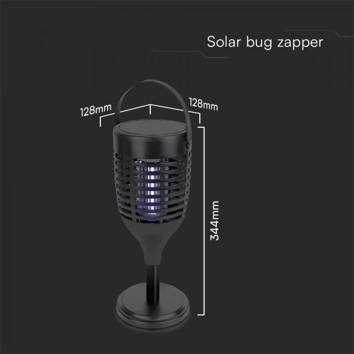 LED 3IN1 SOLAR BUG ZAPPER 128x128x672mm IP24