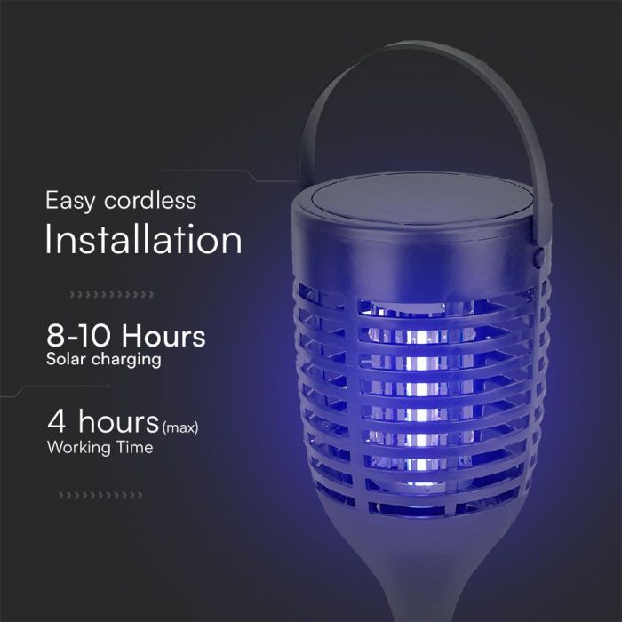 LED 3IN1 SOLAR BUG ZAPPER 128x128x672mm IP24
